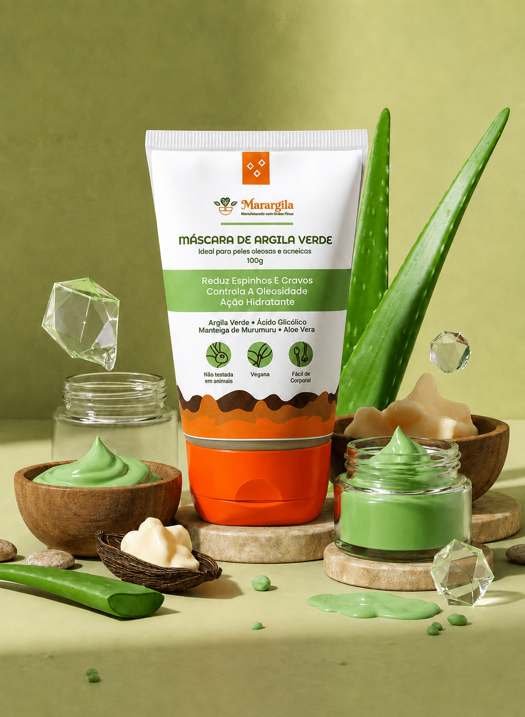 Máscara em Creme de Argila Verde